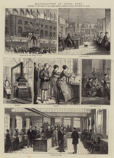 Fremstilling af stålpenne af Alfred Chantrey Corbould